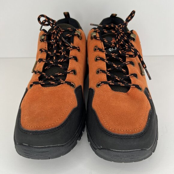QI.Feng Hiking Burnt Orange Shoes Euro Size 44 Suede-Look Slip-Resistant Sneaker - Picture 3 of 11